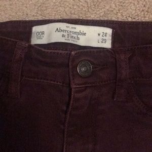 Maroon Abercrombie and Fitch skinny jeans